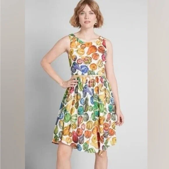 ModCloth Pumpkin Gourd Dress-Size L - Picture 2 of 10